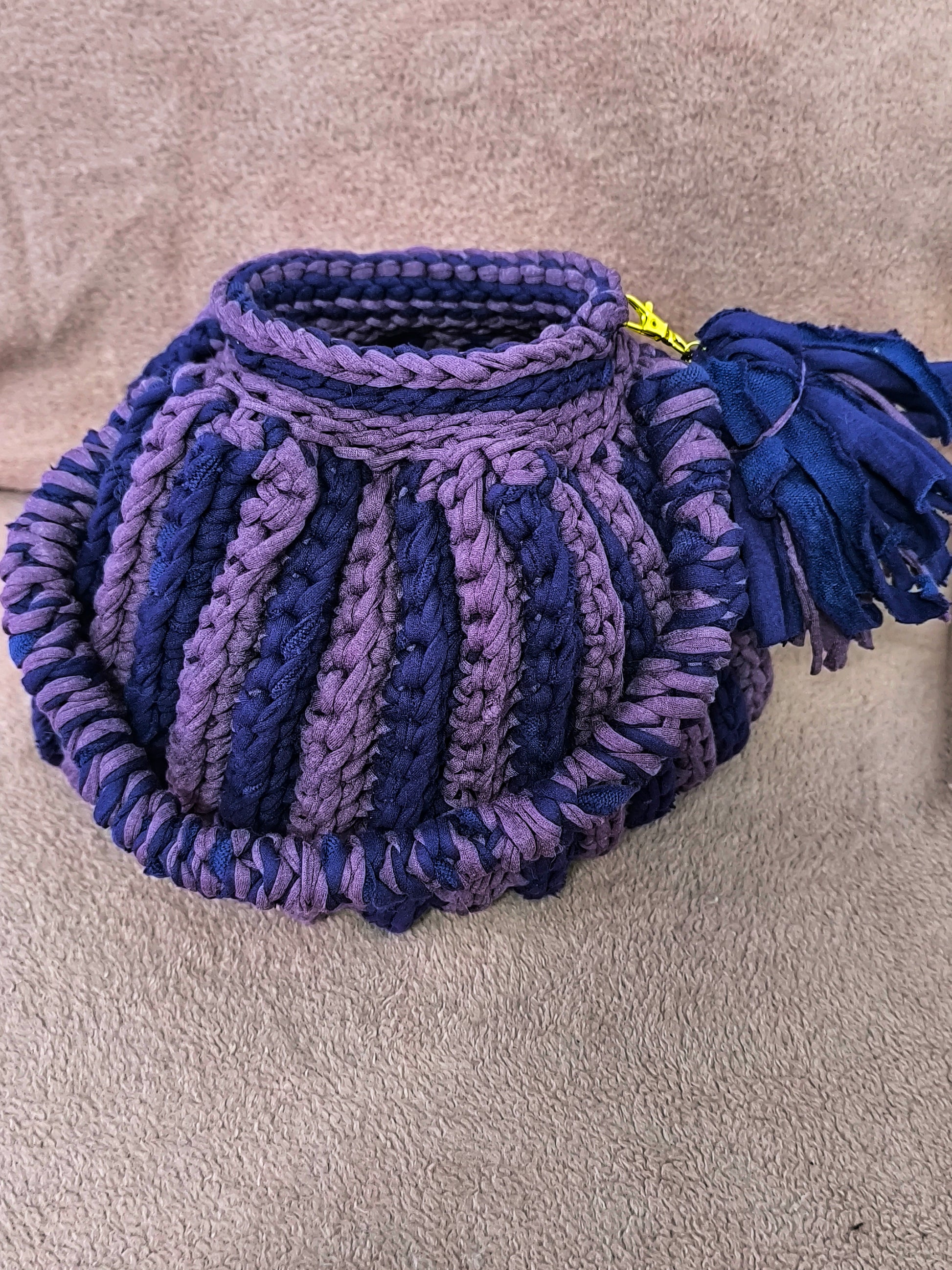 Grand Sac Hobobag "Gipsy Chic" | Crochet Fait Main Violet & Lavande