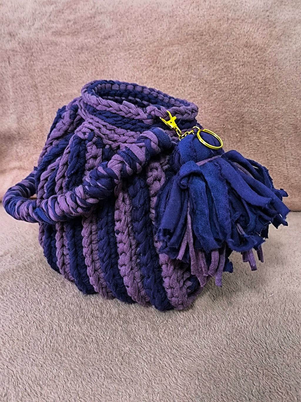 Grand Sac Hobobag "Gipsy Chic" | Crochet Fait Main Violet & Lavande