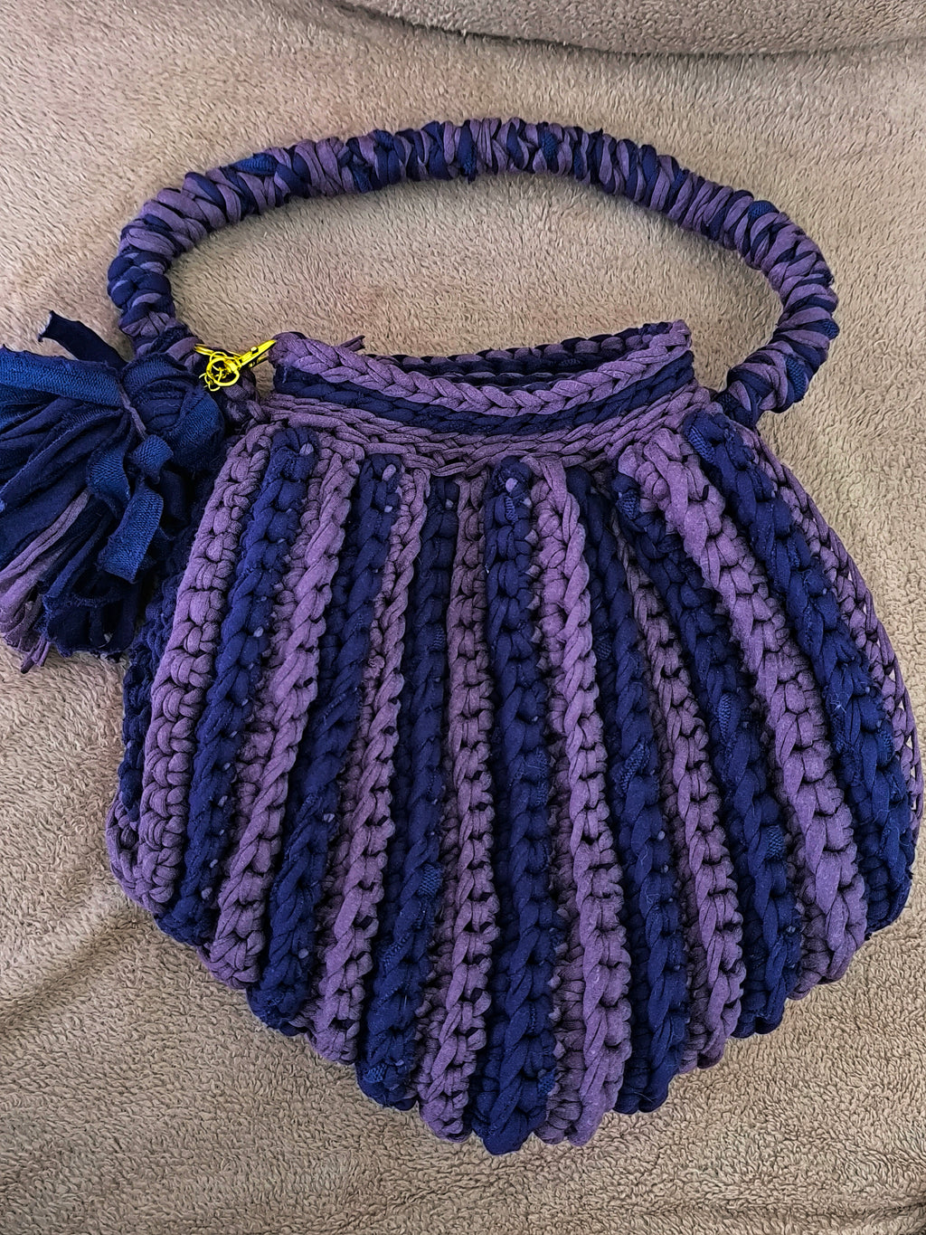 Grand Sac Hobobag "Gipsy Chic" | Crochet Fait Main Violet & Lavande